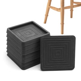 Anxingo 8Pcs 2.5Inch Non-Slip Bed Leg Pads, Rubber Furniture Pad Protector​​​​​​​, Furniture Coasters Cups for Hardwood Floors (Black)