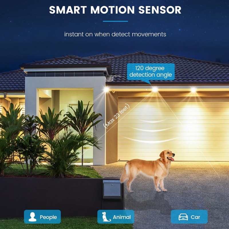 Aovpex Motion Sensor Light Bulbs, 100W Equivalent Motion Activated Security