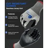 FJDZ SAFETY ANSI A4 Cut Resistant Work Gloves,18-gauge Lightweight Seamless