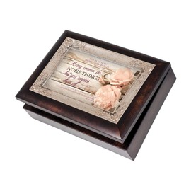 Cottage Garden Many Women Noble Things Burlwood Jewelry Music Box Plays Wind Beneath My Wings