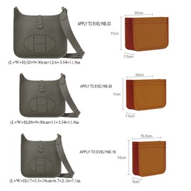 Lckaey Felt Organizer-for Hermes Evelyne III tpm pm gm Bag Insert Mini 16 29 33 Bag Purse Organizer Y003 brown-M