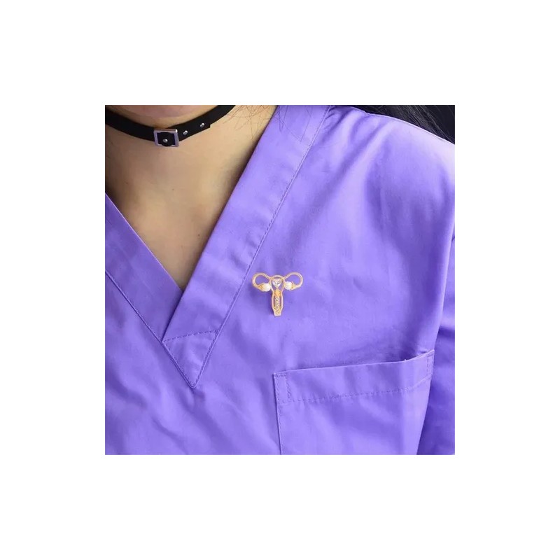 Pin Alien Technology Útero Dorado Aleación Zinc Médico Enfermería