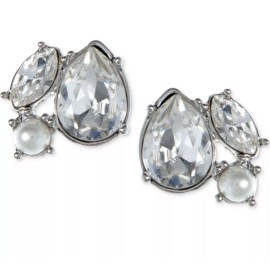 GIVENCHY Silver-Tone 2mm Faux Pearl Button Stud Earring $38 NEW