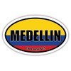 3 Pack 2x3 inches | Medellin Colombia Flag Oval Sticker