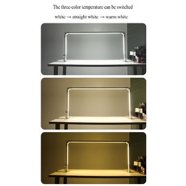 AMZTOLIFE Foldable Half Moon Nail Desk Lamp, 33" 48W Dimmable LED Light for Nail Tech, 3 Color Modes 3000K–6000K Adjustable Brightness, Professional Salon & Home Manicure Lamp (Silver)