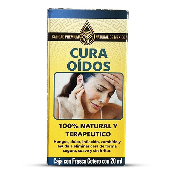 Natural de Mexico USA Gotas Cura Oido Oidos 100% Natural Terapeutico Hongos Dolor Inflamacion Zumbido Cera Extra Grande 40ml