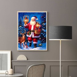 Diymood DIY 5D Diamond Painting Kits for Adults Santa Claus - Diamond Art Kits for Adults Deer | Full Drill Round | Crystal Mosaic Picture | Beginner | Home Wall Decor | 12x16 Inch