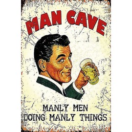 Ontrada Tin Sign 20 x 30 cm Curved Man Cave Manly Men Manly Things Decorative Gift Sign