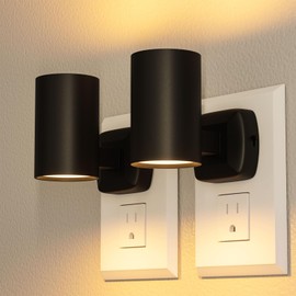 Night Lights Plug into Wall: ETL Night Light Plug in - LED Dimmable Night Light Dusk to Dawn Light Sensor, Soft Warm 2700K, Adjustable Brightness, Wall Lights for Bedroom, Hallway, Stairs - 2 Pack