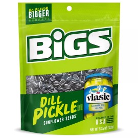 BIGS Vlasic Dill Pickle Sunflower Seeds 12 Pack 5.35 Ounce Keto Snack Crunch