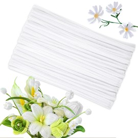 ZXIIXZ Pipe Cleaners Craft, 100 Pcs Creative Chenille Stems White Pipe Cleaners Bulk Craft Pipe Cleaners for Flower Making, DIY Arts and Crafts Decorations Supplies