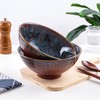 HOKELER Ceramic Japanese Ramen Bowl Set, 2 Sets Asian Pho