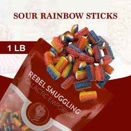 Sour Rainbow Sticks Candy Bulk 1lb Bag by Rebel Smuggling Galactic Emporium
