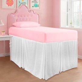 Dorm Bed Skirt for Twin XL - 32'' Drop College Dorm Room Bed Skirt, Machine Washable Microfiber Fabric Students Dorm Essentials for Hiding Storage Under Bed, Flat Style