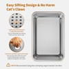 Sifting Litter Box, Fully Enclosed Stainless Steel Litter Box, 23.6"L
