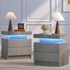 Bingoday Nightstand Set of 2 LED Nightstand with 2 Drawers,
