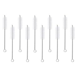 PATIKIL 19,1 cm Strohhalm-Reinigungsbürsten-Set, 10 Stück, 2,5 cm Durchmesser, Edelstahl, Nylon, Rohr, Draht-Reinigungsbürste mit Haken für Laborglas, Flasche, Wasserflaschen, Gelb