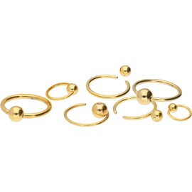 PIERCINGLINE Titanium Ball Closure Ring BCR Piercing for Lip Ear Tragus Helix Choice of Colours and Sizes, Titanium