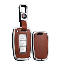 TECART Key Fob Cover Fit for Kia Sorento Forte Optima Sportage Soul Car Accessories Key Chain Car Remote Case Shell Brown