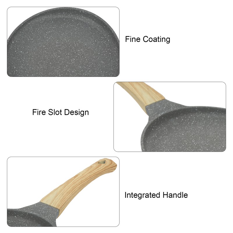 Frying Pan Flat Bottom Even Heating Stick Free Cooking Kitchen