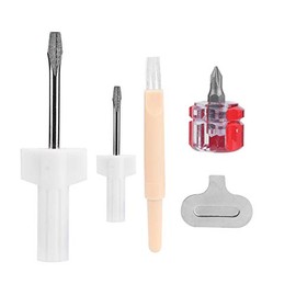 Juego de Destornilladores para Máquina de Coser, Kit de 5 Piezas para Reparación con Mangos de Plástico y Metal, para Mantenimiento y Eliminación de Hilos de Máquinas de Coser Domésticas