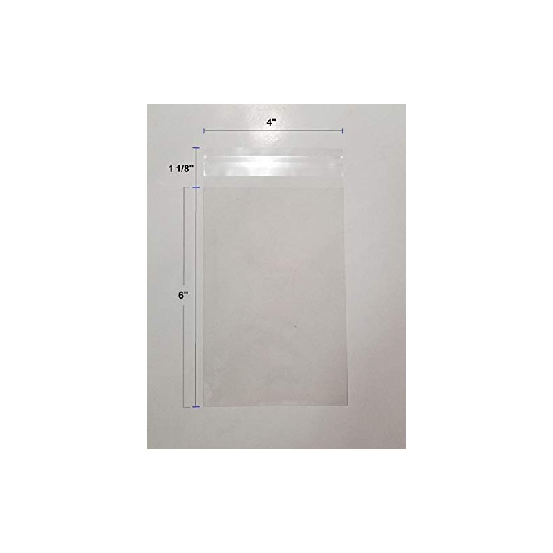 UNIQUEPACKING 100 Pcs 4x6 Inches Clear Resealable Cello Cellophane OPP
