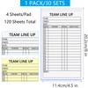 XUEJITECH 30 Sets Baseball/Softball Lineup Cards, 4-Part Carbonless Copies with