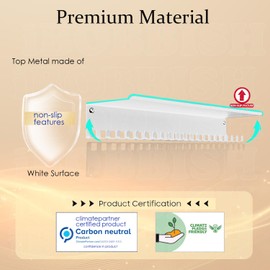 iBobbish Premium Non-Slip White Metal Medal Hanger Display Shelf, 16 inch L x 2.78 inch D, Holds 22-33 lbs