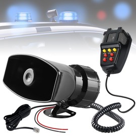 Car Siren Speaker, 12 V, 100 W, 7 Tone Sound Horn, Car Siren with Microphone, Car Siren Horn, Sound Car Siren for Car, Van, Boat, Truck, Motorcycle