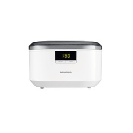 Grundig UC 6620 Ultrasonic Cleaner with Timer Function, High Efficiency Cleaning with Ultrasonic Dual Wave Principle, 500 ml Water Tank, 50 W Power, Integrated Watch Holder, White