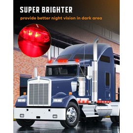 cciyu 12x 2.5 Clear Len Red Light Truck Trailer Light Side Fender Marker Lights Waterproof Sealed Surface Mounted For Mini LED Clearance Identification Lights