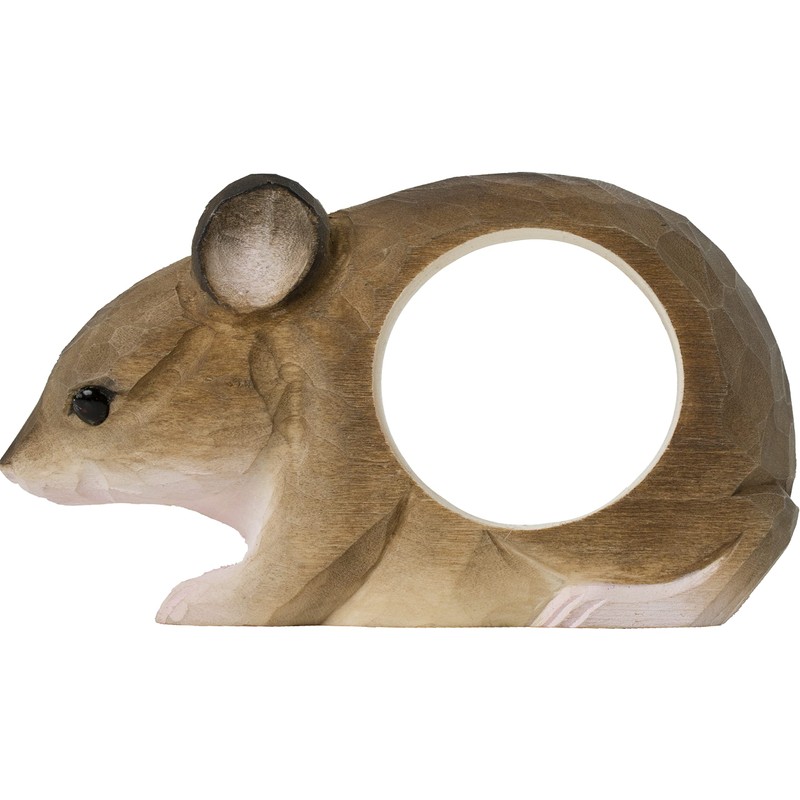 Wildlife Garden WG4567 Napkin Ring Mouse - Hand Carved Wooden
