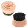 Menesia Small and Round Beard Brush, Pocket Travel Men's Wooden