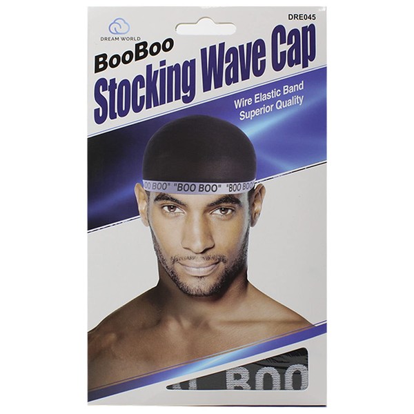 Dream, Boo Boo STOCKING WAVE CAP, Wire Eastic Band (Item #045 Black)