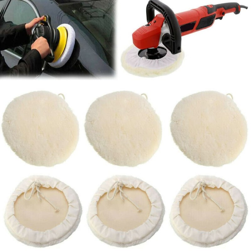 6pcs 7-inch Buffing Pads Car Bonnet Buffing Waxing Pad Kit