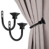 Sumnacon Set of 2 Curtain Holdbacks, Wall Mounted Aluminum Alloy
