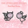 Angel and Devil Stud Earrings 925 Sterling Silver Cubic Zirconia