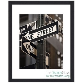 The Display Guys – Black Wooden Square Profile Picture Frame With Mat – Wall Mounting – Tabletop Display - 16" x 20" - Value 2 Pack