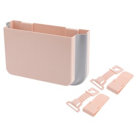 HEROFFIX 1 Pc Car Trash Can Foldable Portable Trash Bin with Hook 9.8" Length 3.1" Width 6.3" Height Pink Plastic