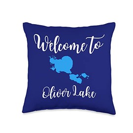 Oliver, Olin, and Martin Lakes, Indiana Welcome to the Lake Throw Pillow