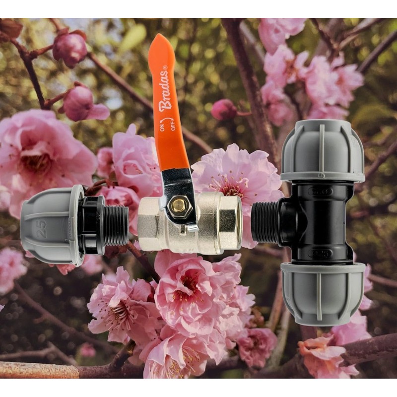 tee Junction Fitting with Metal Full Flow Valve for mdpe