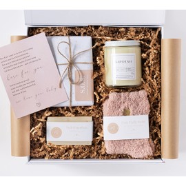 Aevum + Ink Daughter College Care Package, Going Away Gifts for Girls Student Box Dorm Gift Basket Leaving Home University Bound Girl Survival Kit from Parents, Off To Freshman Basket, Pink, Beige