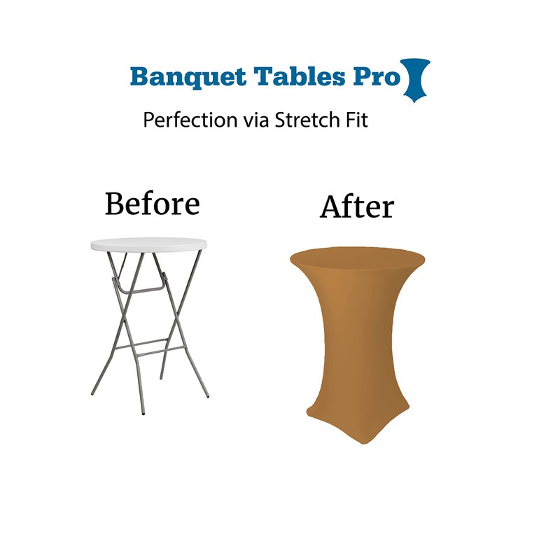 32 Round x 43" Tall Spandex Fitted Table Cover for