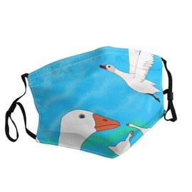 WHJWZY Adult Dust Mask 1 - Soft, Breathable, and Adjustable for Running, and Daily Use happy white goose Pattern