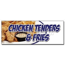 36" Chicken TENDERS & Fries Decal Sticker Fried hot Fresh Crispy Special Food