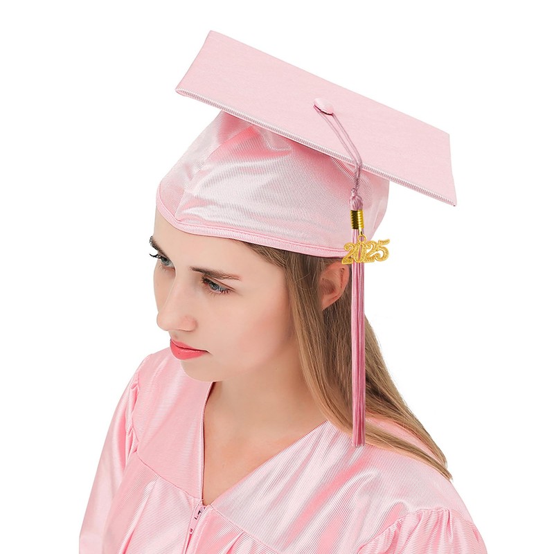 GraduationMall Shiny Graduation Cap and Gown with 2025 Tassel for