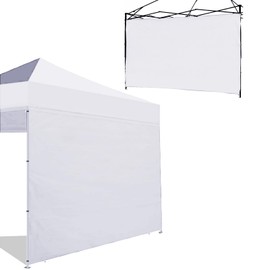 ZONGTI 10x10 FT Instant Canopy Tent Sidewall, Waterproof & UV Protection for Pop Up Canopy Tent - Privacy Wall for Camping, Market Stall, Outdoor Events (1 Pack Sidewall Only, No Frame or Top) (White)