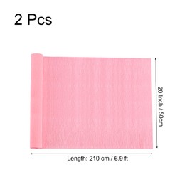 MECCANIXITY 2 Pcs Crepe Paper Roll 6.9ft Long 20 Inch Wide for Wedding Ceremony Various Large Festivals Decoration, Bright Pink