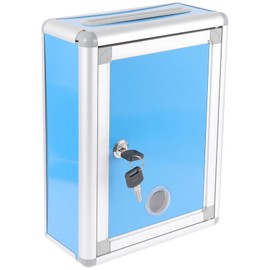 Zerodeko Mounted-Suggestion-Comment-Donation Metal Lock Box Wall Mounted Metal Box with Lock Ballot Box with Slot Safe Lock Box Key Drop Box for Voting Charity Contest