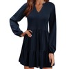QACOHU 2024 Women's Spring Autumn V-Neck Shift Dress Fashion Casual